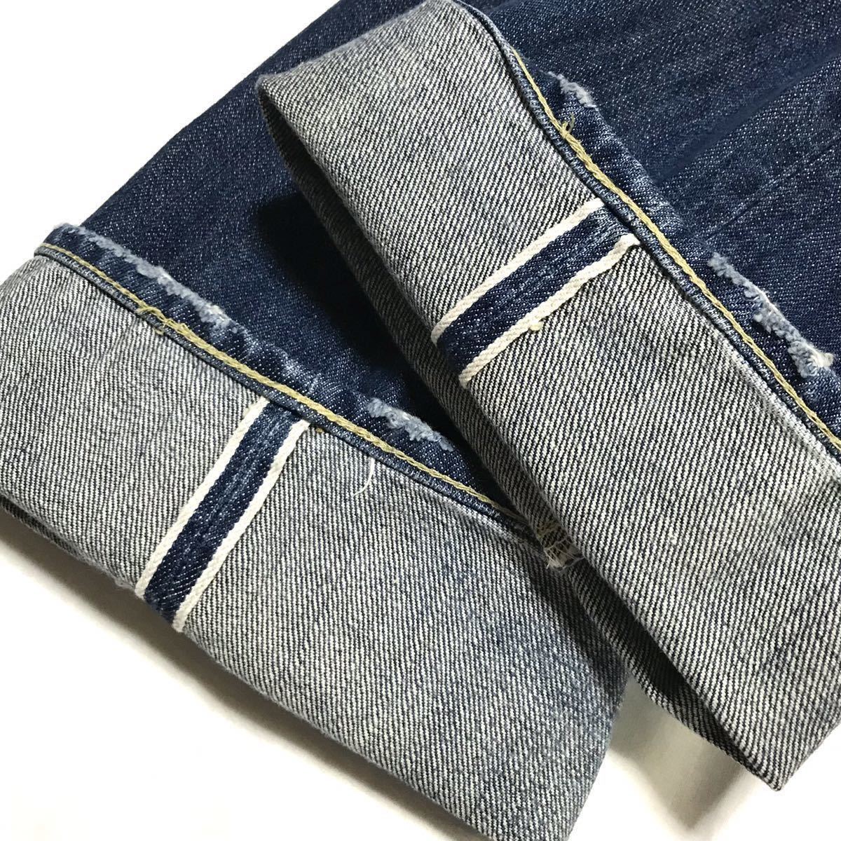 【00s】LEVIS BIG-E 71501 リーバイス ビッグE ヴィンテージ復刻デニムパンツ W32 インディゴ 色落ち加工 日本製 赤耳 レプリカ ジーンズ_画像10