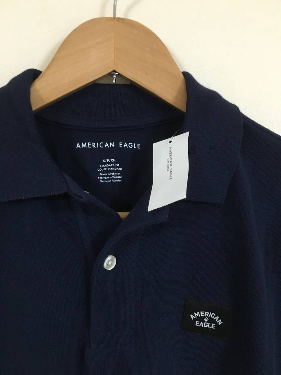 セール! 残り2点! 正規品 本物 新品 アメリカンイーグル ワイルド クール! ブロックポロ AMERICAN EAGLE ネイビー × レッド M ( L_画像2