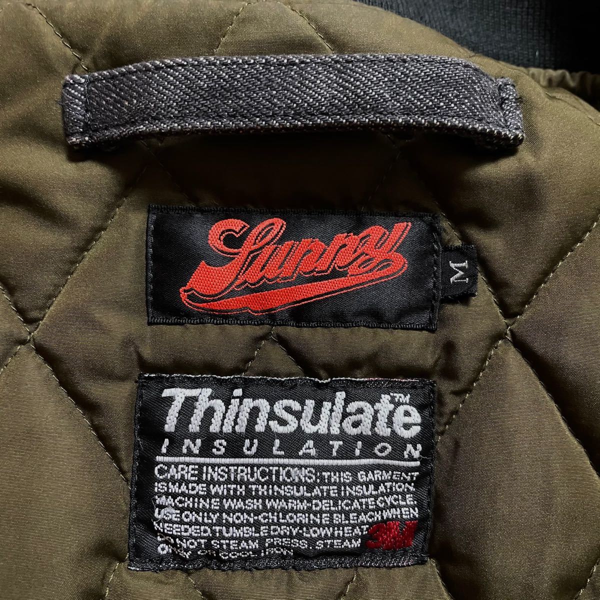 Sunny C Sider サニーシーサイダー 中綿キルティング MA-1 デニムフライトジャケット Black ブラック 黒 M