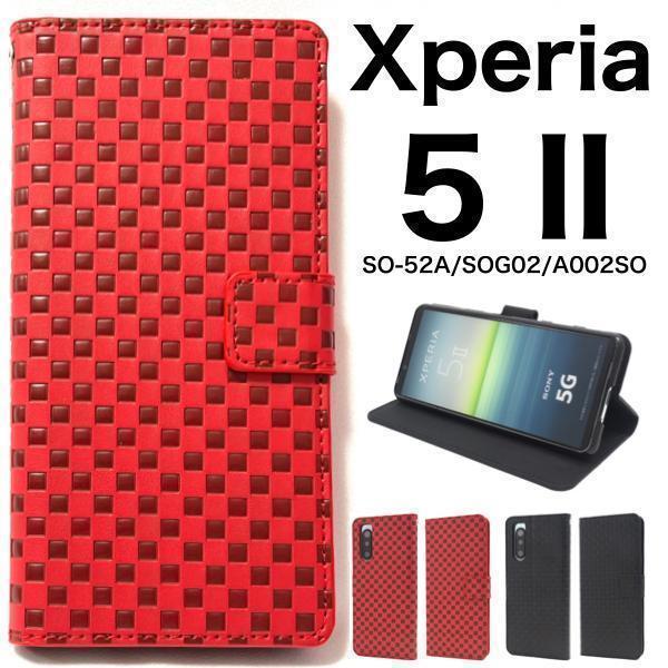 xperia 5 ii ケース so-52a ケース sog02 チェックスマホケース 手帳型 Xperia 5 II SO-52A/SOG02/A002SO_画像1