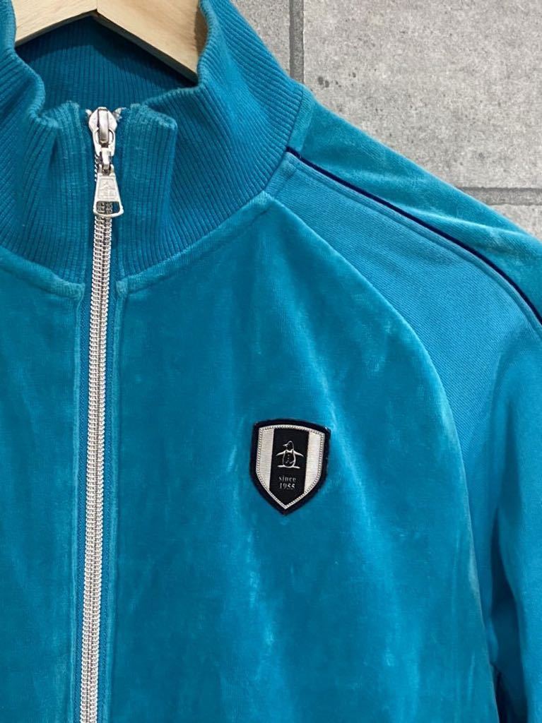  редкий дизайн Munsingwear Munsingwear одежда велюр переключатель спортивная куртка Zip выше оттенок голубого бледно-голубой M размер мужской Golf 0 новый ×