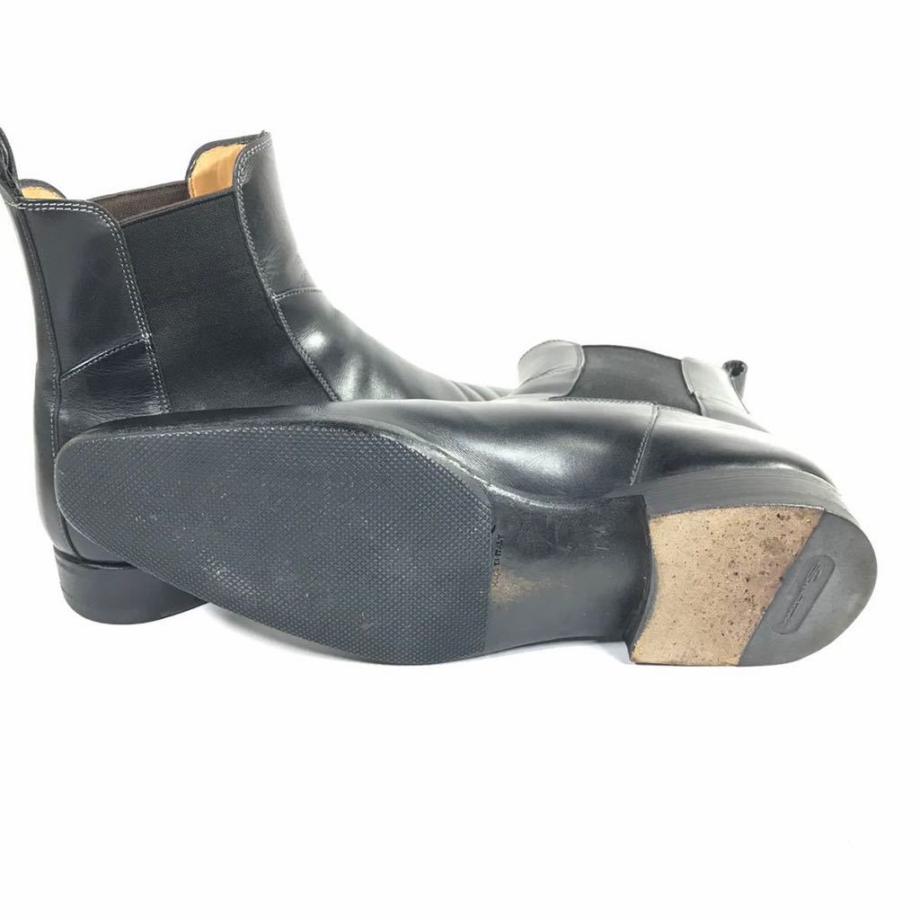 サントーニ】本物 Santoni 靴 24cm 黒 サイドゴアブーツ ショート
