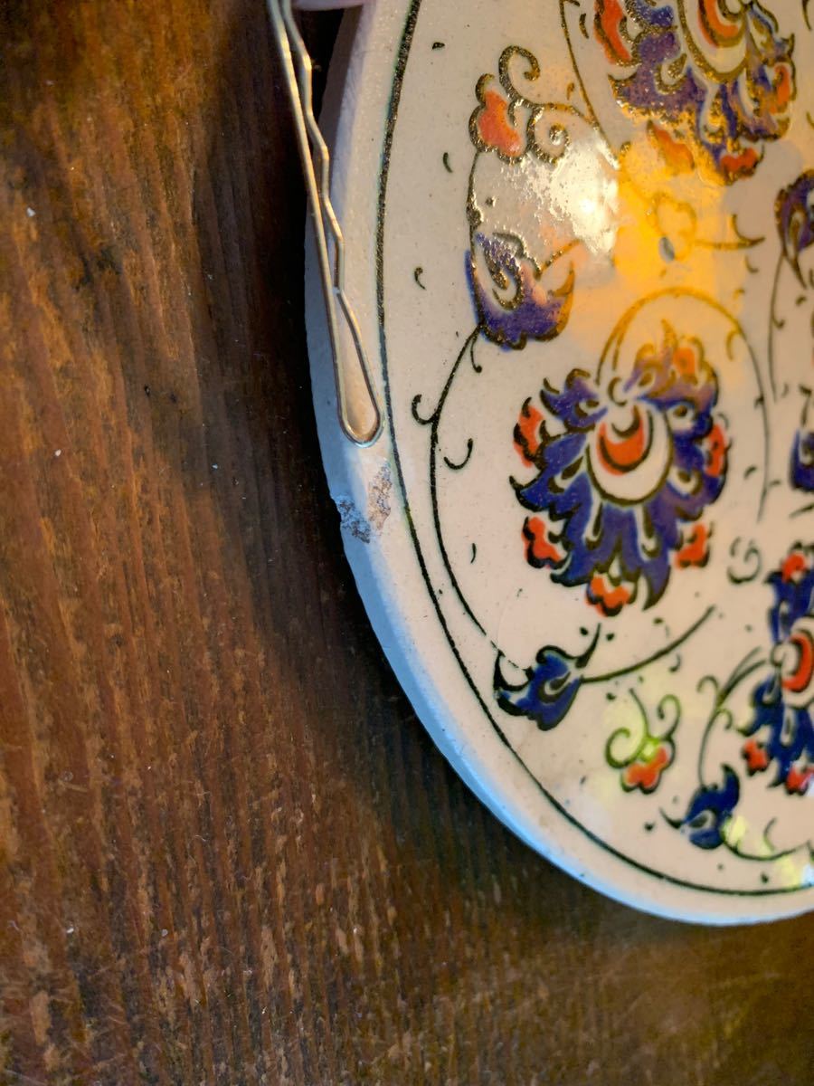 PayPayフリマ｜3 飾り皿 トルコ タイル 彫り 壁掛け 工芸品 鍋敷き 皿 掛け皿 アジアン エスニック 飾皿