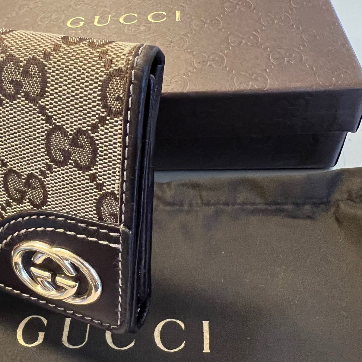 未使用に近い グッチ GUCCI 財布 長財布 GGキャンバス GG金具 未使用に近い グッチ GUCCI 財布 長財布 GGキャンバス GG金具