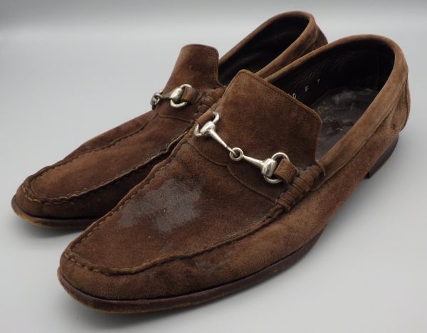 ●SANTONI スエード ビット ローファー サントーニ サイズ 7 靴 メンズ シューズ イタリア製_画像1