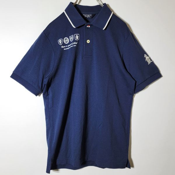 MUNSING WEAR Munsingwear wear polo-shirt with short sleeves navy series M size Golf wear men's made in Japan 