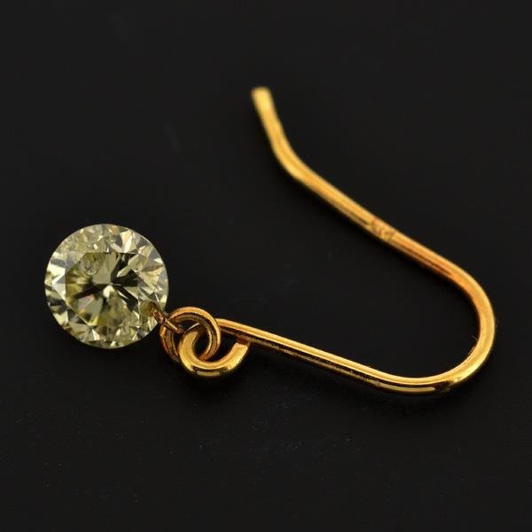 【海外輸入】 0.25ct ダイヤモンド イエローゴールド S332【BSJJ】K18YG ピアス アクセサリー 片方 片耳 イエローゴールド台