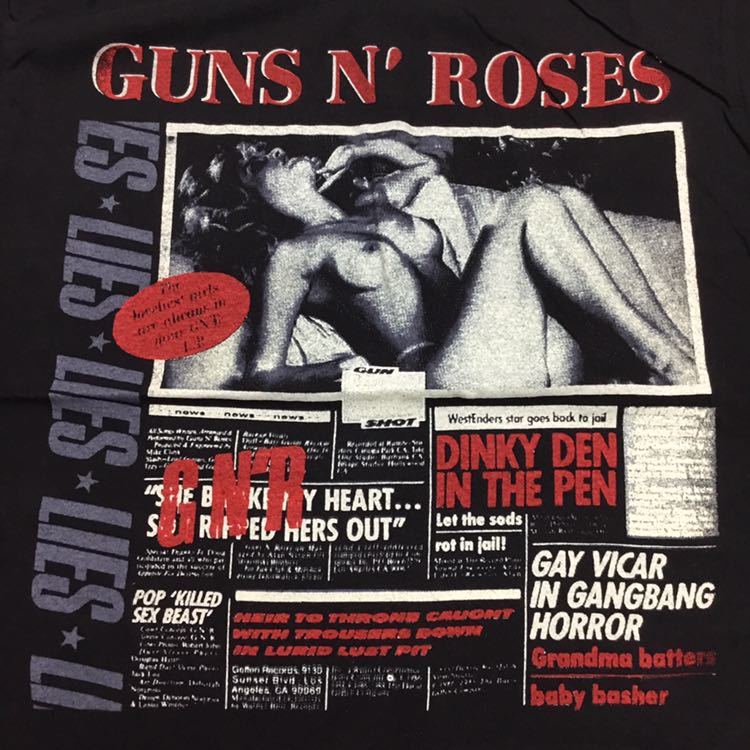 SR4B3♪ 両面プリントバンドデザイン半袖Tシャツ ガンズアンドローゼズ Lサイズ ③ GUNS N’ ROSES