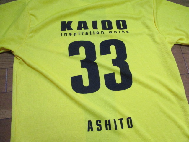 新品　即決価格　アオアシ　Tシャツ　ハーフパンツ　上下　セット　Lサイズ　サッカー　ASHITO KAIDO　黄色　セットアップ　早い者勝ち_画像3