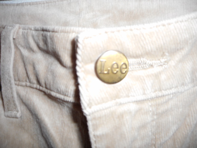 прекрасный товар Lee Lee вельвет стрейч обтягивающий брюки S полный размер W70 бежевый Edwin 