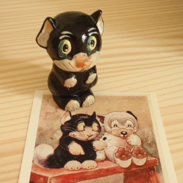 希少UKアンティーク香水ボトル幸運を呼ぶ黒猫 ウールー1920年代　BONZOのお友達・撮影演出用古道具etc_画像5