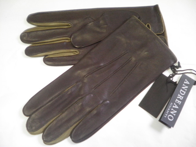 イタリア製/GUANTI ANDREANO アンドレアーノ＊サイズ S 22cm＊ラムレザー高級手袋