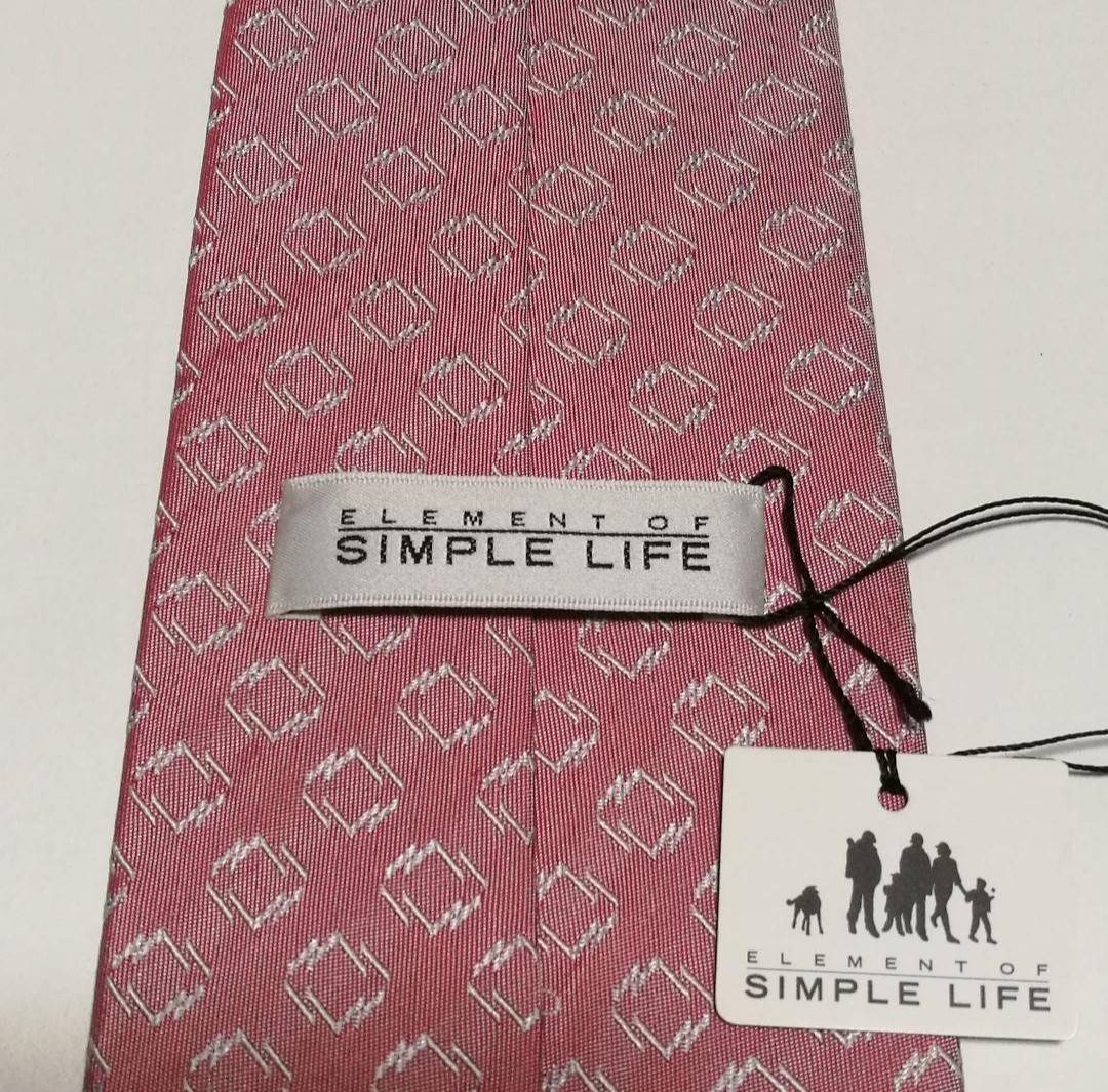 【未使用タグ付き】SIMPLE LIFE　シンプルライフ　ネクタイ　シルク100%　日本製　ピンク