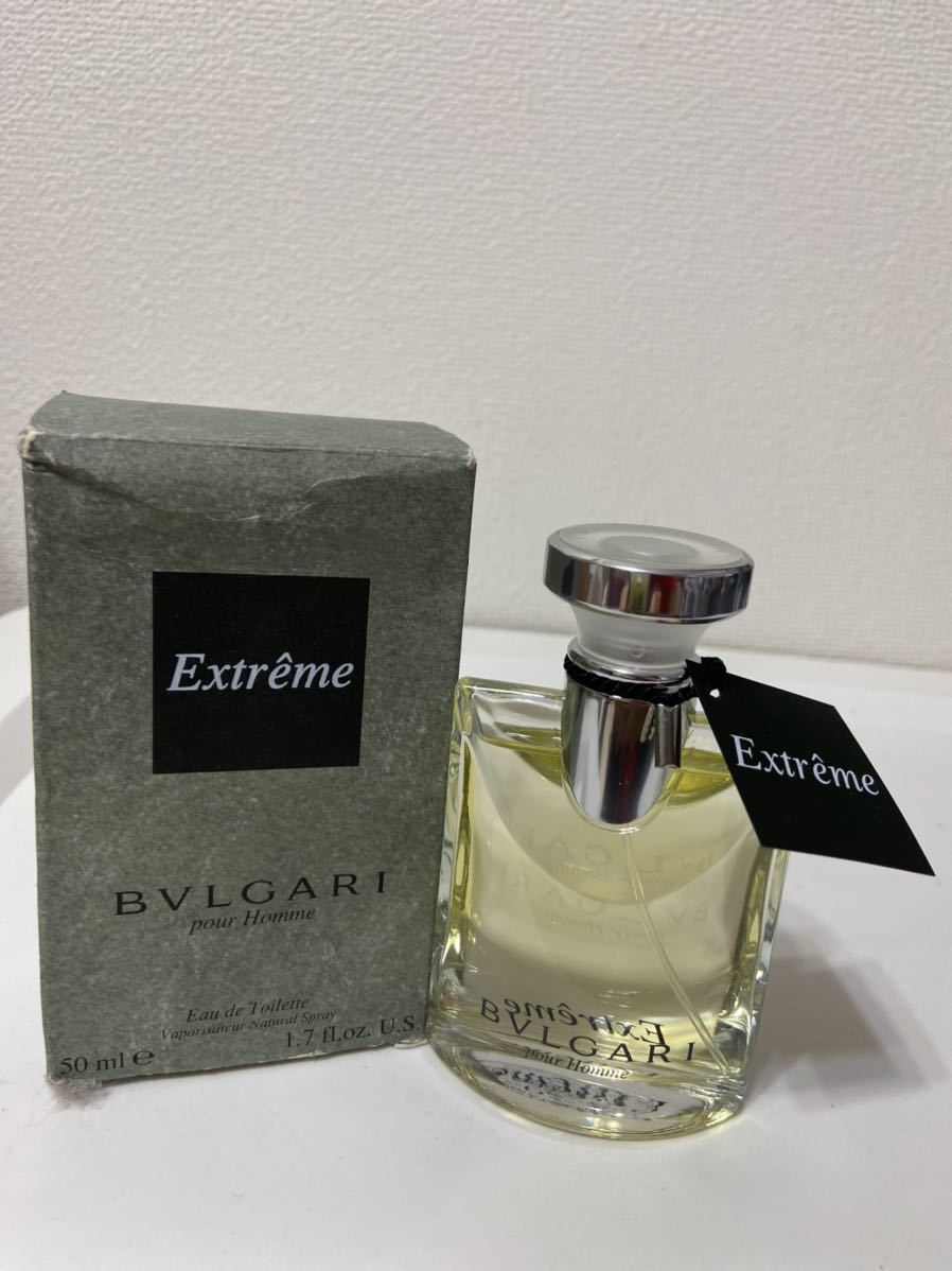 BVLGARI 50ml ブルガリプールオムエクストリーム ブルガリプールオム　オードトワレ スプレー　EDT SP　香水　残量たっぷり　定形外350円_画像1