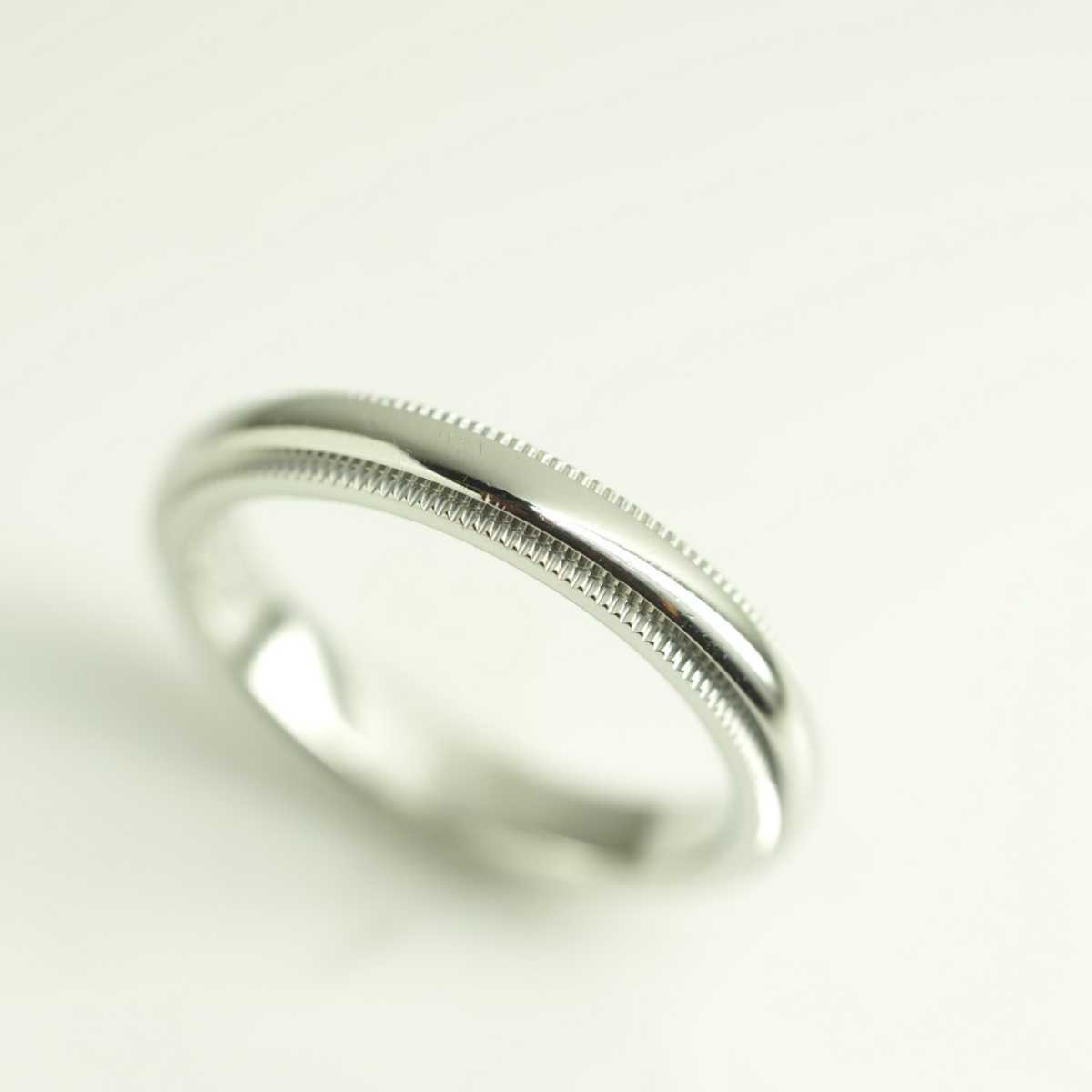 TIFFANY&Co ティファニー ミルグレインリング Pt950 10号 www