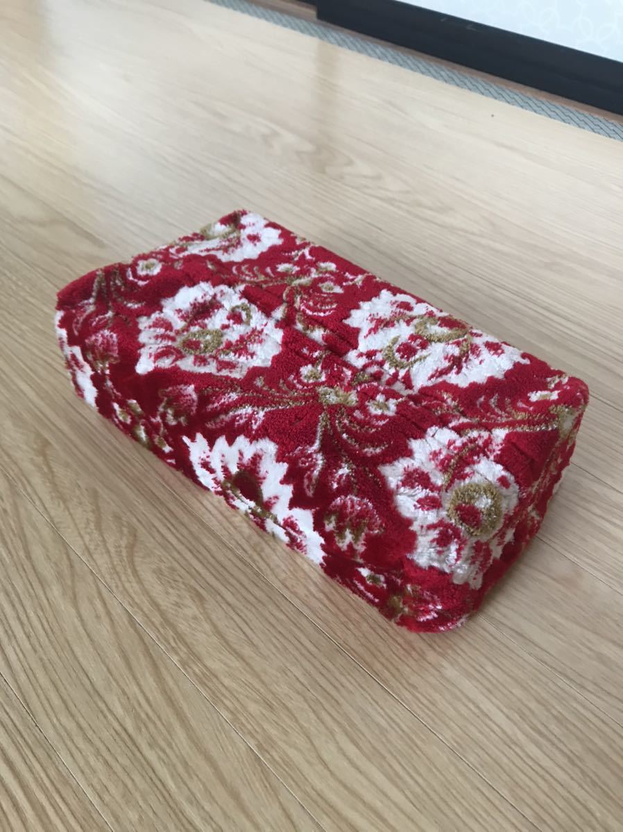 新品　新格子赤　ティッシュカバー　金華山　デコトラ　レトロ_画像1