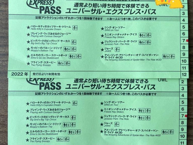 USJ シング・オン・ツアー 優先入場整理券 エクスプレスパス ファスト