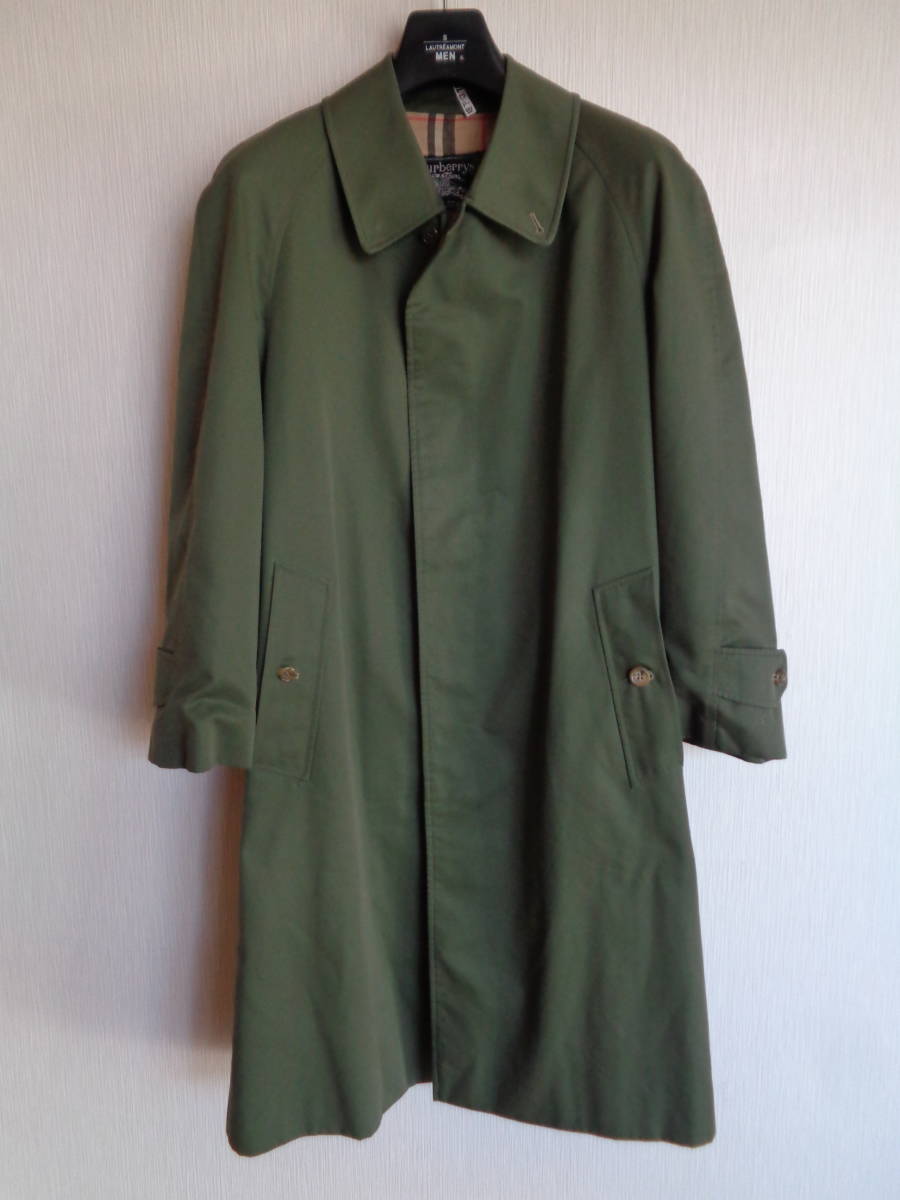 美品 Burberry バーバリー ステンカラーコート 玉虫 レア色 46-