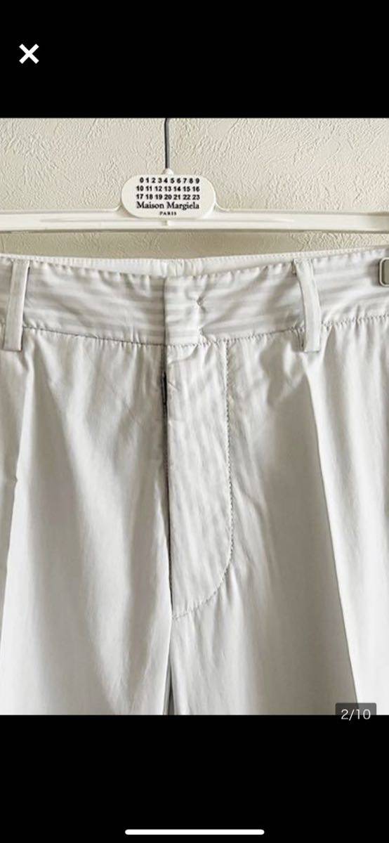 【美品】マルタン マルジェラ ⑩ WHITE LAYERED PANTS 46 白　イタリア製　ここのえタグ_画像2