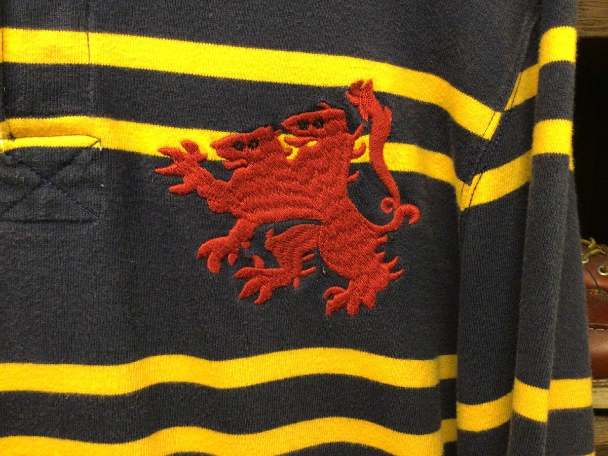 90 00'S POLO RALPH LAUREN BORDER RUGBY SHIRT SIZE M オールド ラルフローレン ボーダー ラグビー シャツ 長袖 ジャージ_画像3