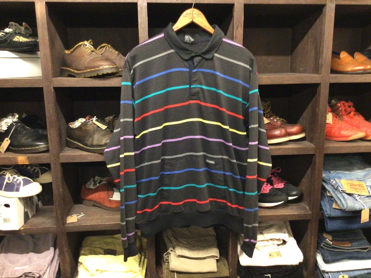 MADE IN USA LE TIGRE L/S BORDER POLO SHIRT SIZE XL アメリカ製 レティグレ ボーダー ポロシャツ 長袖_画像1