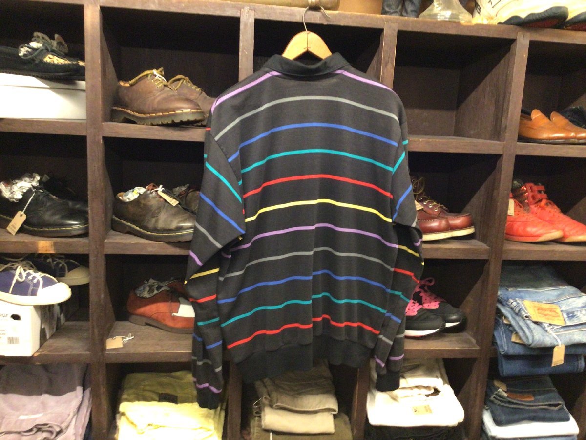 MADE IN USA LE TIGRE L/S BORDER POLO SHIRT SIZE XL アメリカ製 レティグレ ボーダー ポロシャツ 長袖_画像2