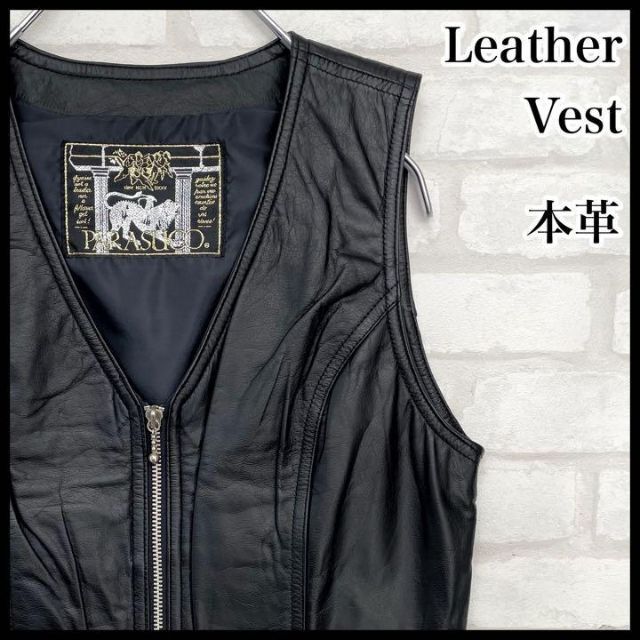 メーカー直売】 【圧巻のメタル金具】PARASUCO 本革 Mサイズ メンズ 黒
