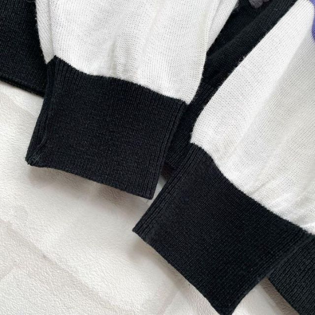 【総柄刺繍】レトロ ヴィンテージ 奇抜デザイン 総刺繍 ニットセーター 大きめ メンズ XLサイズ相当