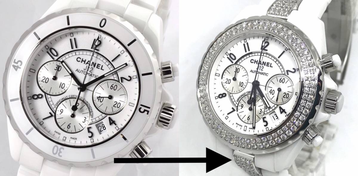  Chanel J12 diamond bezel & center breath diamond etc.. diamond processing receive!! after diamond after diamond 