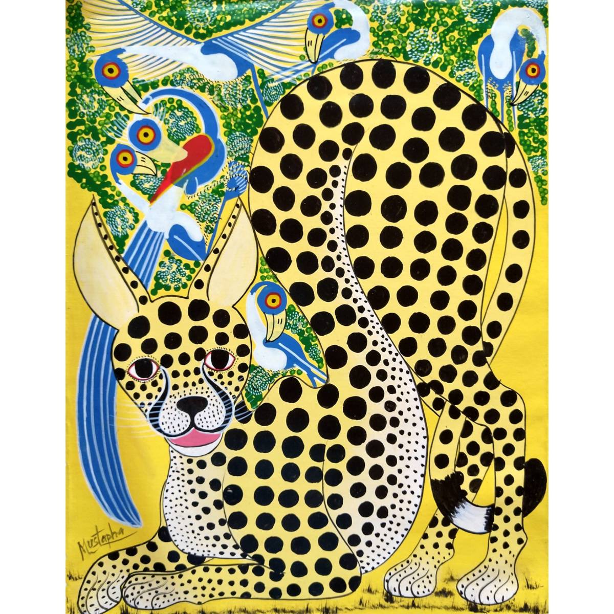 ○ティンガティンガ『 Cheetar 』by Mustapha 28*36.5cm ○ティンガティンガ『 Cheetar 』by Mustapha 28*36.5cm