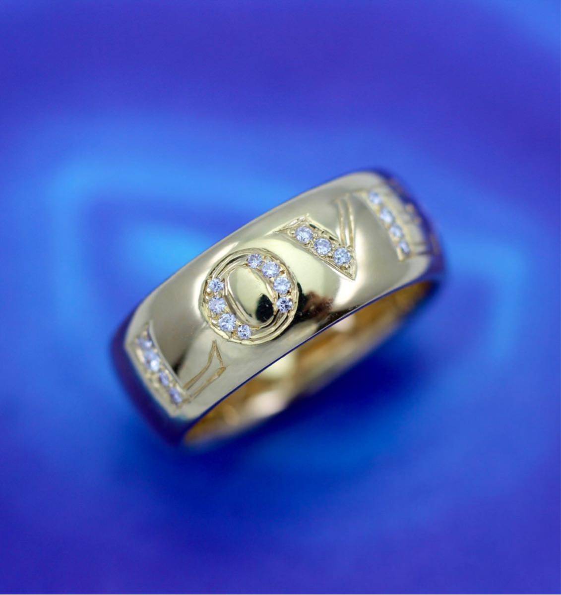 750(K18YG)ゴールド天然ダイアモンドLOVEリング13号 - ruizvillandiego.com