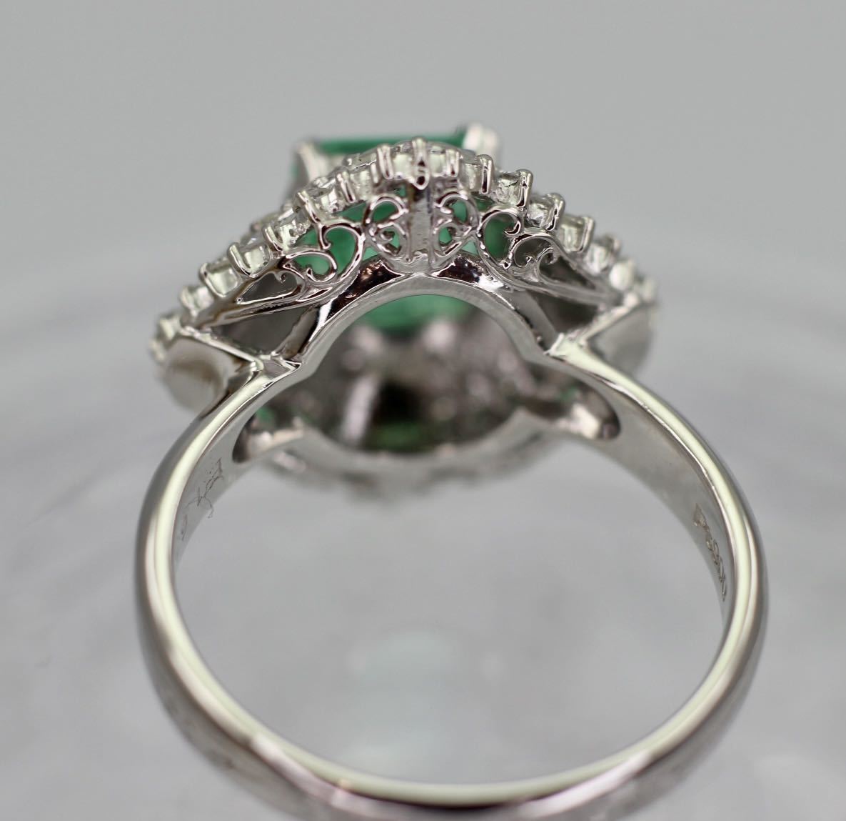 Pt900 natural emerald ring 1.63ct