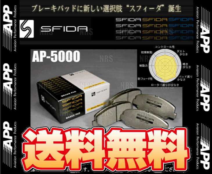 APP エーピーピー SFIDA AP-5000 (前後セット) インプレッサ STI GRB/GRF 07/12～ ブレンボ (609F/609R-AP5000_画像1
