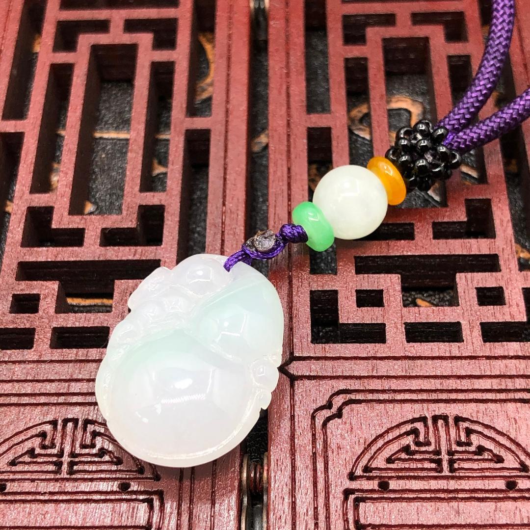 ネックレス 瓢箪 本翡翠 氷ヒスイ 誕生日プレゼント 縁起物 魔除け
