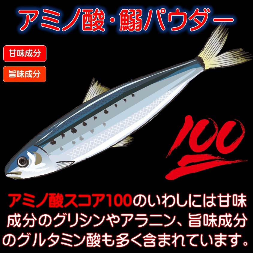 魚の嗅覚刺激 つけエサ用 集魚剤 アミノ酸 アラニン グリシン グルタミン酸 豊富 アミノ酸スコア100 イワシパウダー 30g ２個組 山下漁具店_画像2