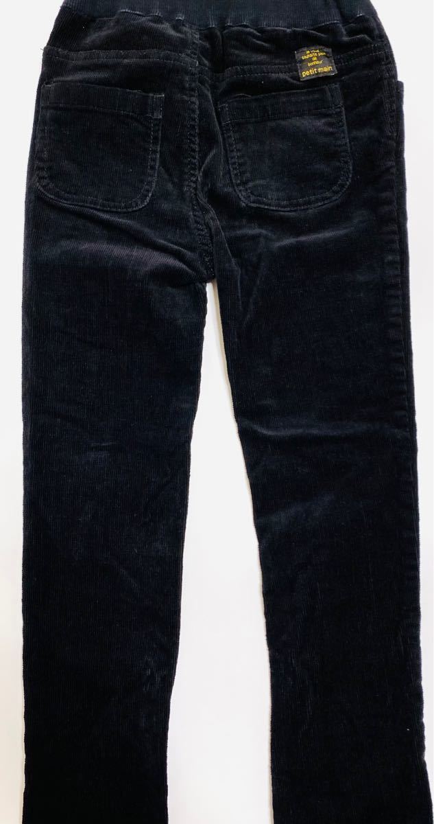 プティマイン　petit main （未使用に近い）コーデュロイパンツ    子供服　ブラック　長ズボン　パンツ　120センチ