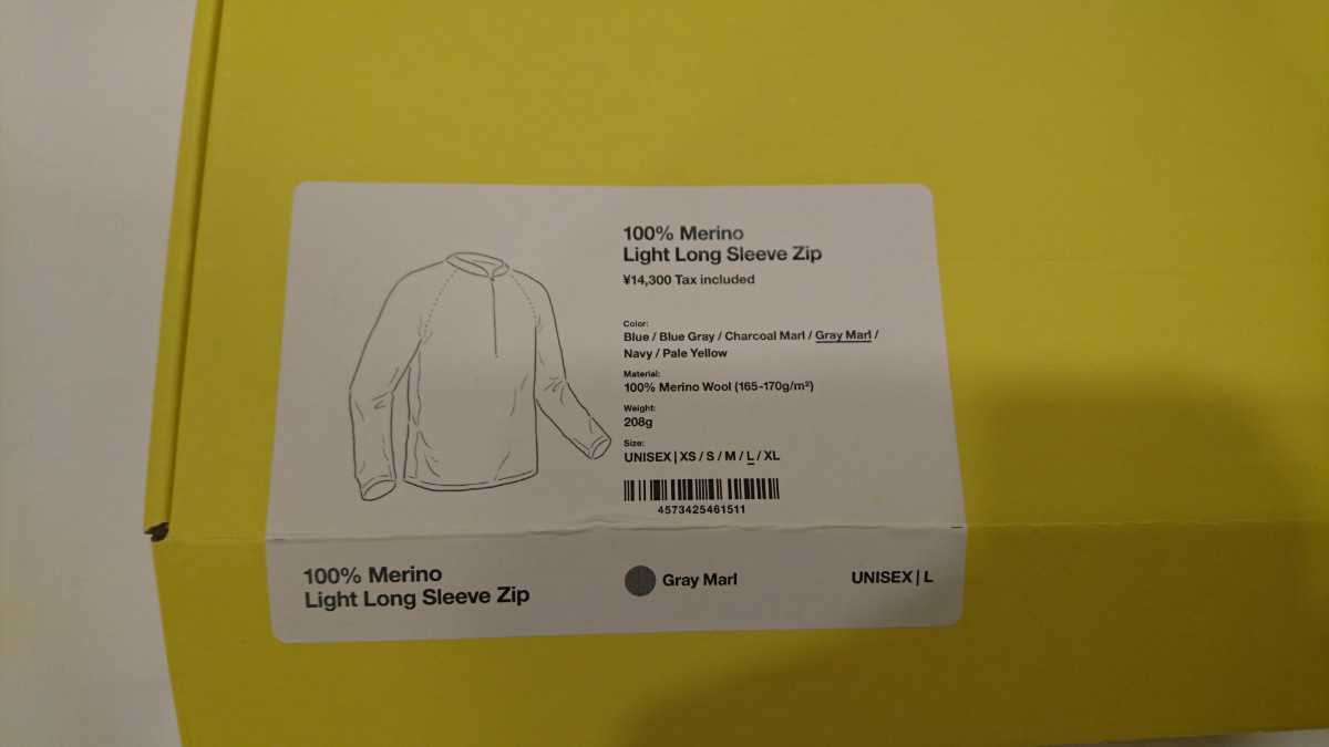 ◇在庫限り◇ 山と道 100% merino light long sleeve サイズS