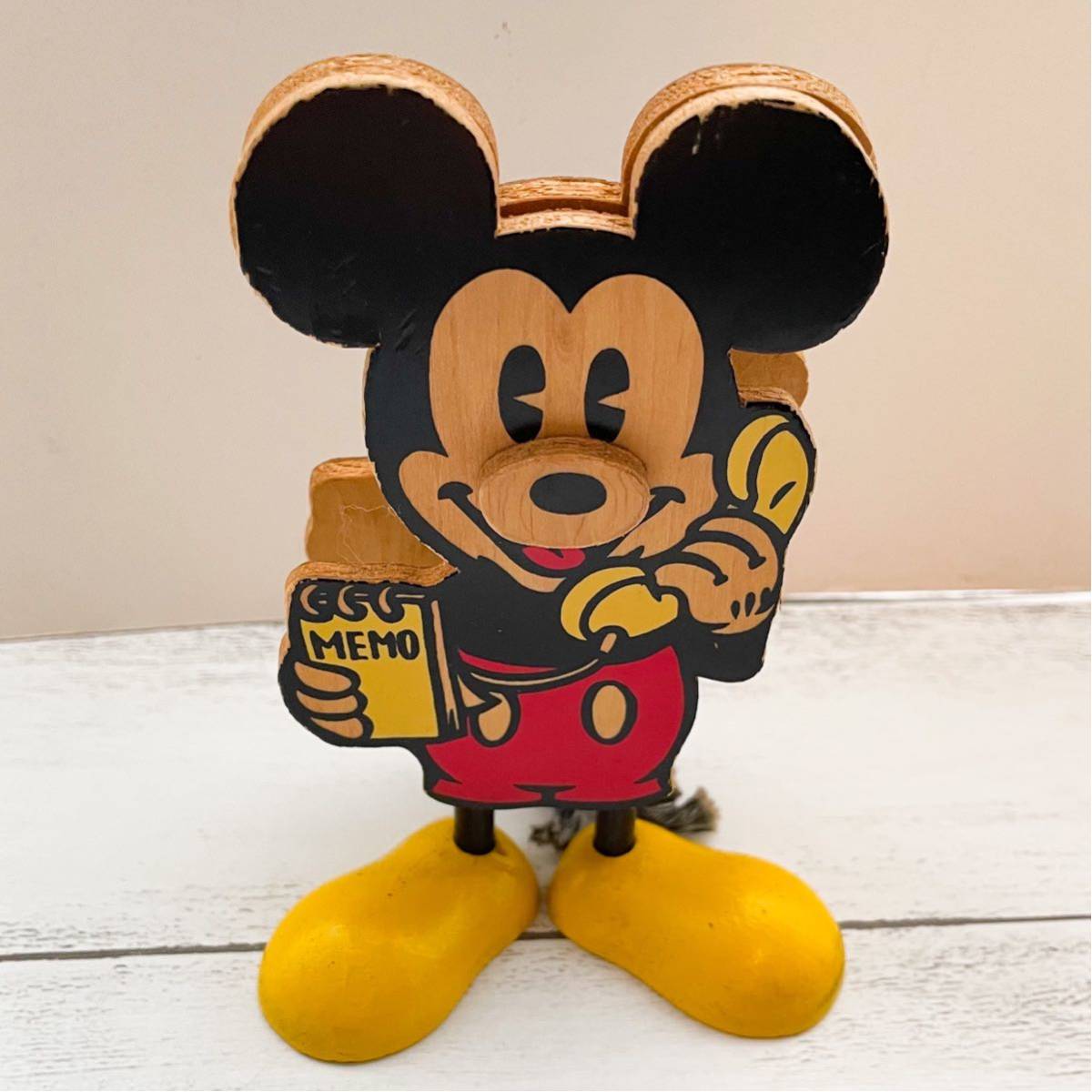 ビンテージ MICKEY MOUSE ミッキーマウス 木製 置物 〈検索: ヴィンテージ レトロ アンティーク Disney Land 東京ディズニーランド 〉_画像1