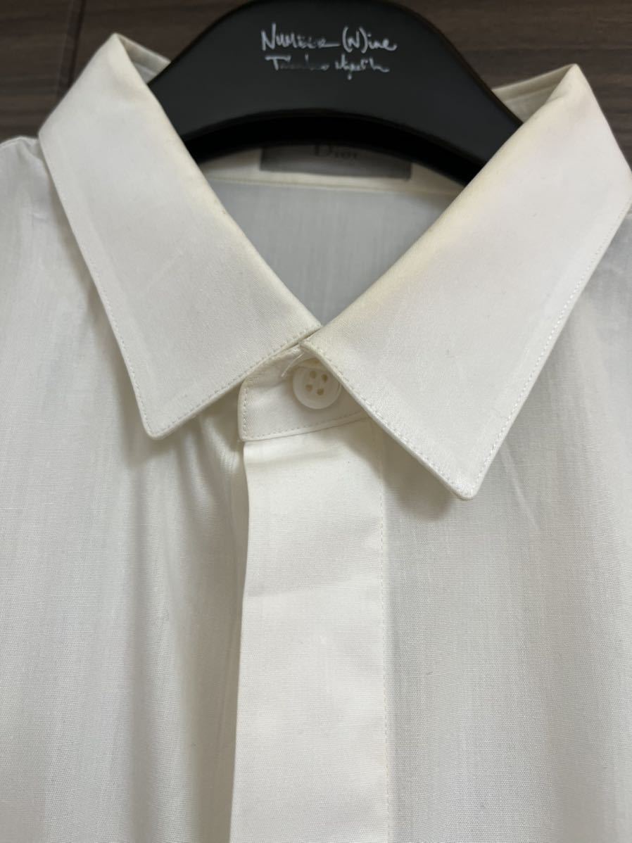Dior HOMME 比翼白シャツ エディスリマン期 BEE刺繍 05年 Dior HOMME 比翼白シャツ エディスリマン期 BEE刺繍 05年