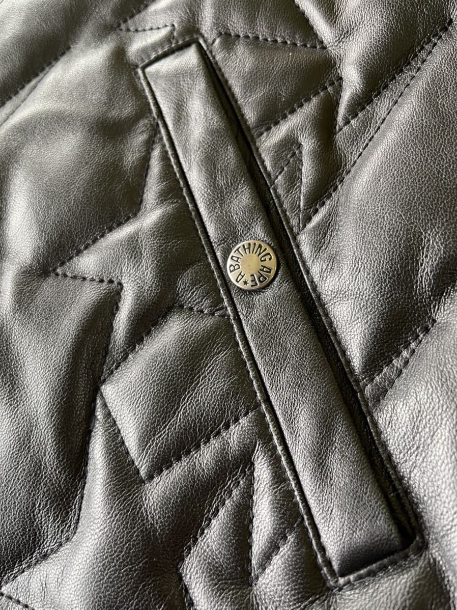 最大72%オフ! A BATHING APE キルティングレザーダウンジャケット