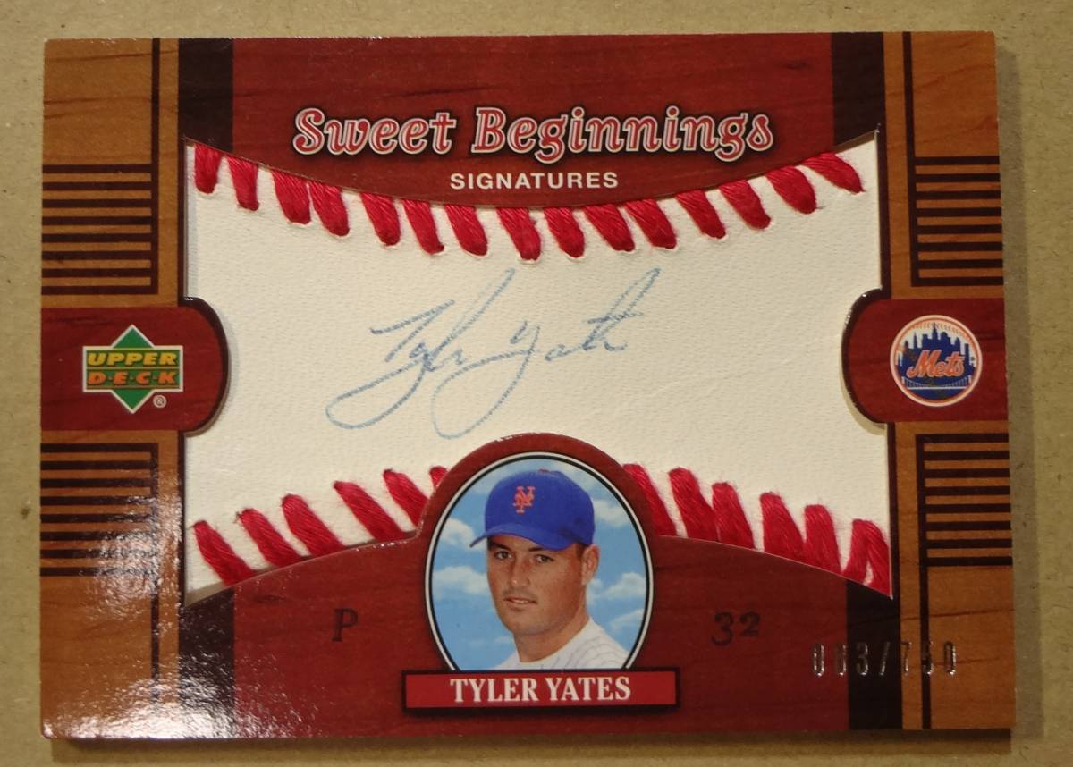 MLB 2002　タイラー・イエーツ Upper Deck Sweet Spot Beginnings Signatures 限定750枚 Tyler Yates _画像6