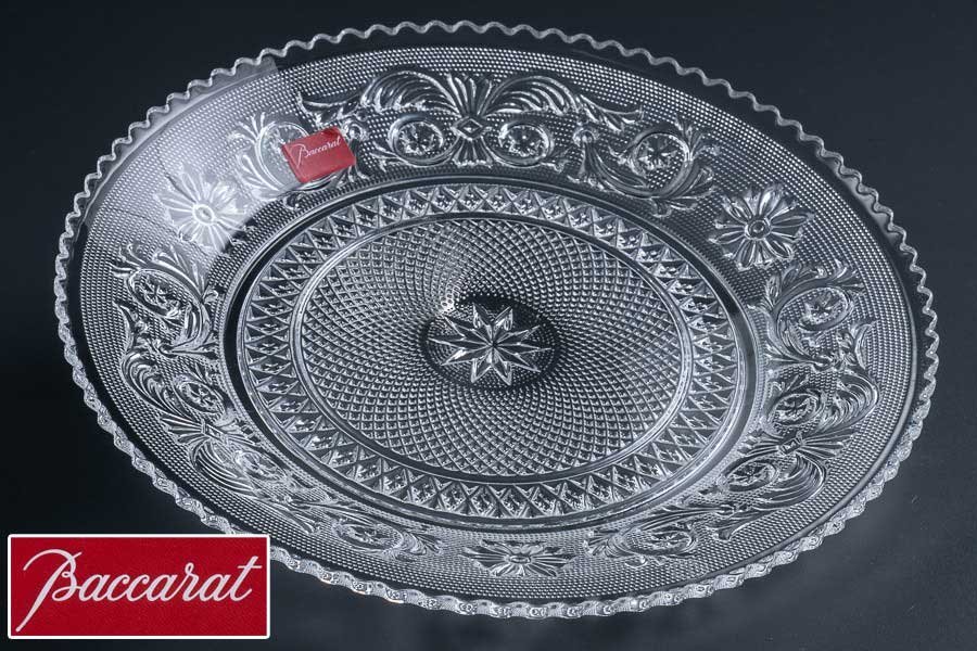 Baccarat】『 バカラ クリスタル アラベスク プレート 径20cm 箱付