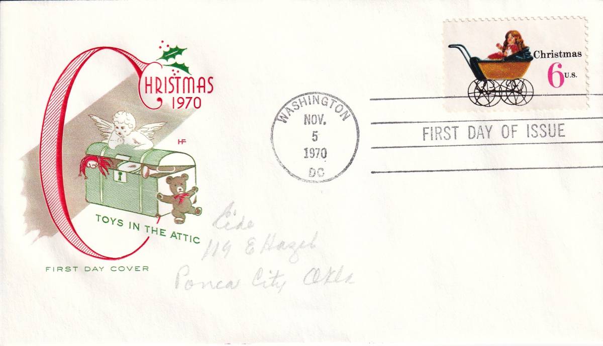 【ＦＤＣ】クリスマス切手（５）（１９７０年）（アメリカ）　t2996_画像1