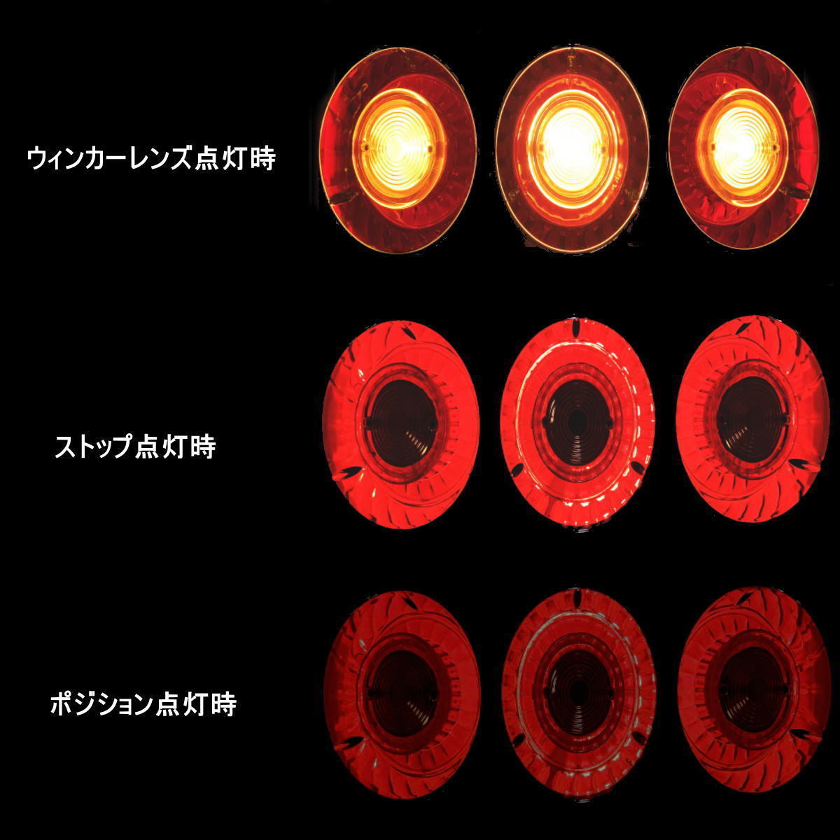 トラックテールランプ 24V 丸型 丸テール ロケット 3連テール 左右