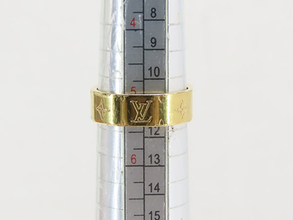 美品 ルイヴィトン バーグ ナノグラム リング 指輪 ゴールド シルバー メタル M00210_画像9