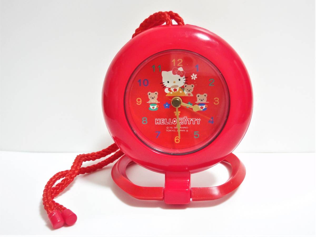 1996年製 ハローキティ バスタイムクロック 時計 クオーツ 赤 お風呂場に♪ サンリオ の画像2