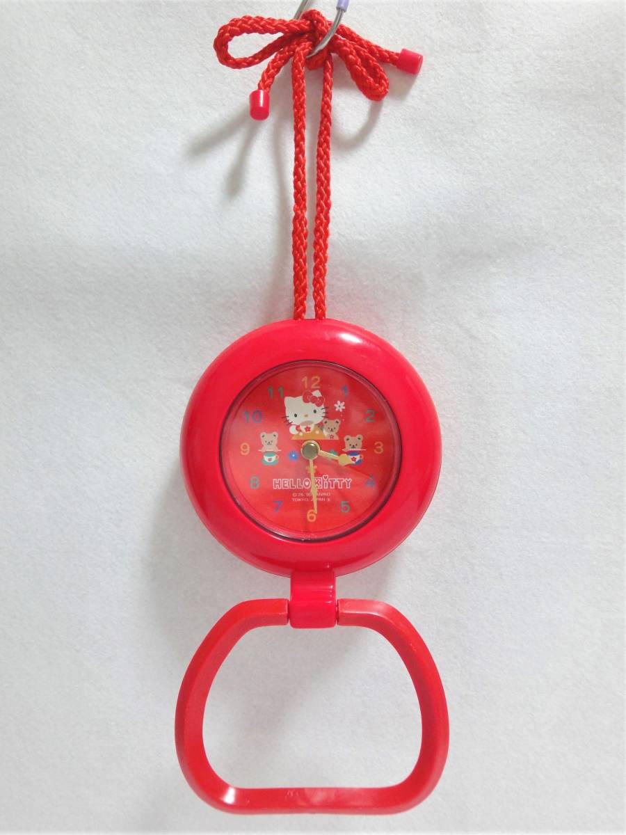 1996年製 ハローキティ バスタイムクロック 時計 クオーツ 赤 お風呂場に♪ サンリオ の画像3