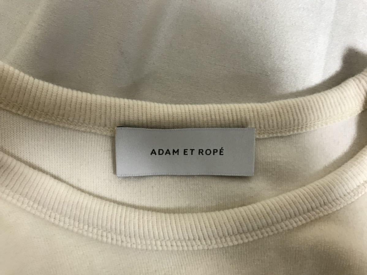 本物アダムエロペADAM ET ROPEコットンベロア半袖Tシャツメンズビジネスサーフアメカジミリタリー白オフホワイトL