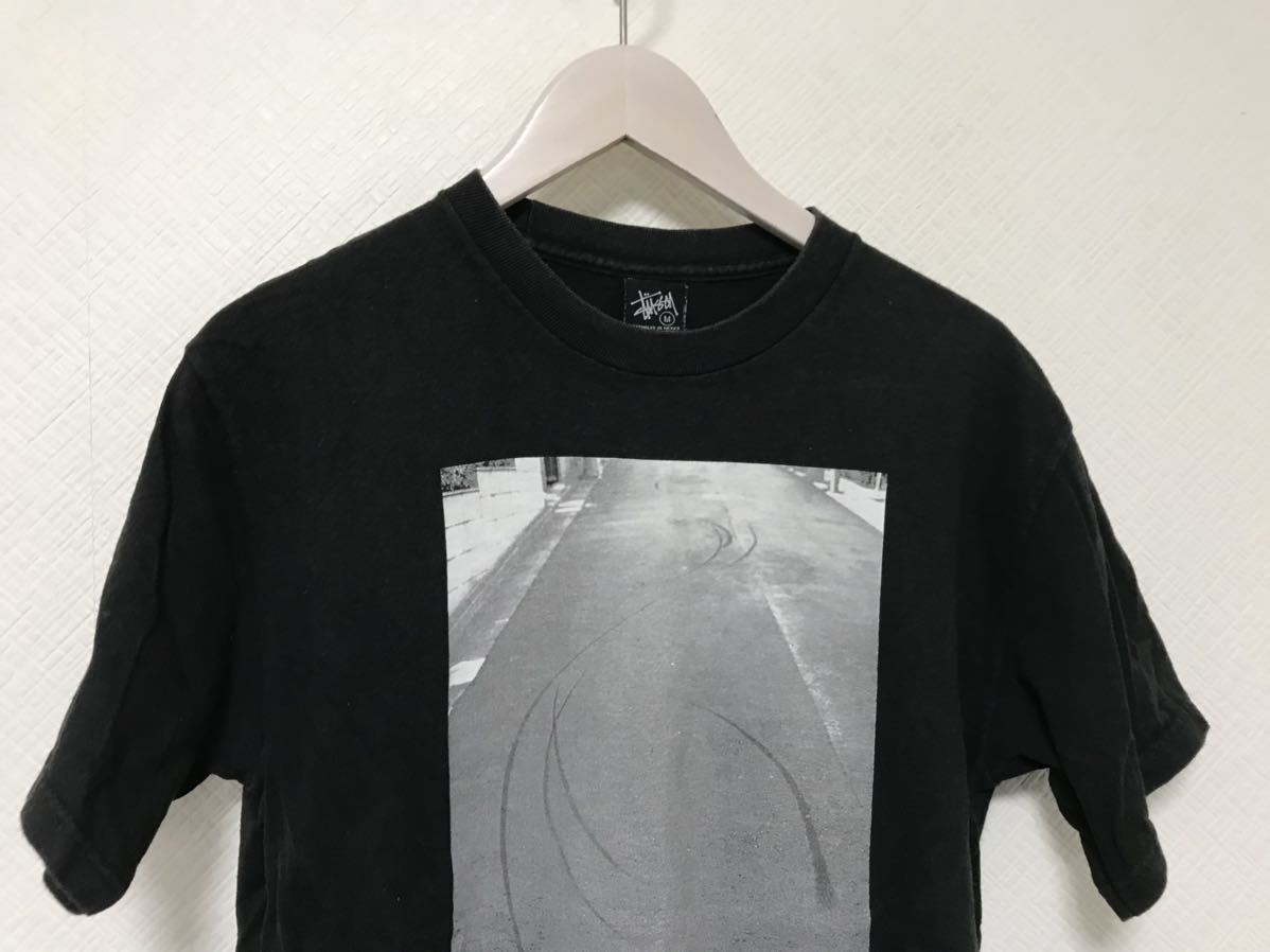 本物ステューシーSTUSSYコットンプリント半袖Tシャツメンズサーフアメカジミリタリーストリートスケーター黒ブラックMメキシコ製