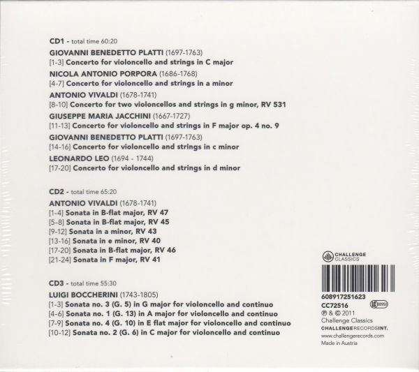 [3CD/Challenge]ボッケリーニ:チェロ・ソナタ第1-4番他/L.スワルツ(vc)&S.スタッブス(gt or theorbo)&L.v.d.メール(vc)_画像2